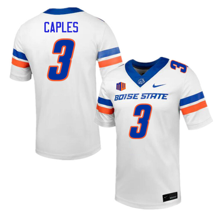 Latrell Caples Jersey, Boise State Broncos #3 Latrell Caples Football Jersey College Uniforms-White